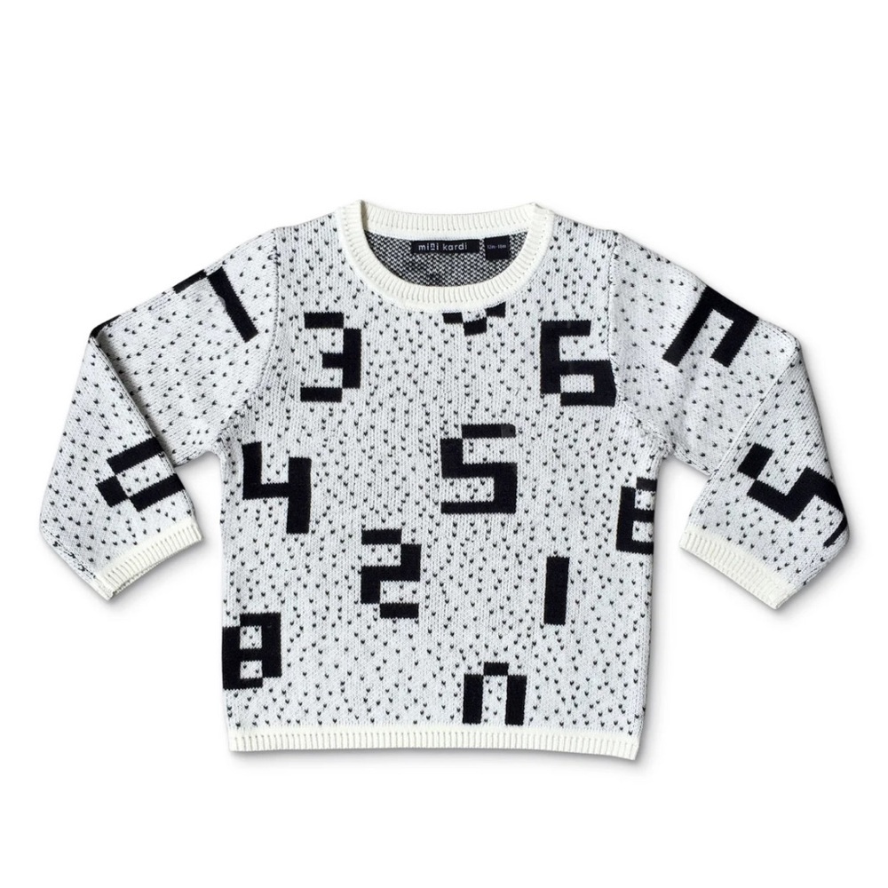 NWT mini kardi NUMBERS SWEATER